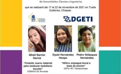 Alumnos del CBTis 187 a concurso nacional... van a Tuxtla Gutiérrez