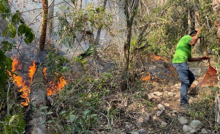 Incendio forestal por quema de paja 